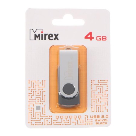 Flash drive Mirex Swivel Black, 4 GB, USB2.0, th Up 25 MB/s, PBU up to 15 Mb/s, black-3