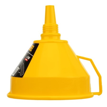 Plastic funnel Denzel, 160 mm with a metal sieve, impotion and flexible tip 9880-2