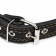 Collar of two-layer leather decorated, 64 x 3 cm, Osh 40-55 cm, black