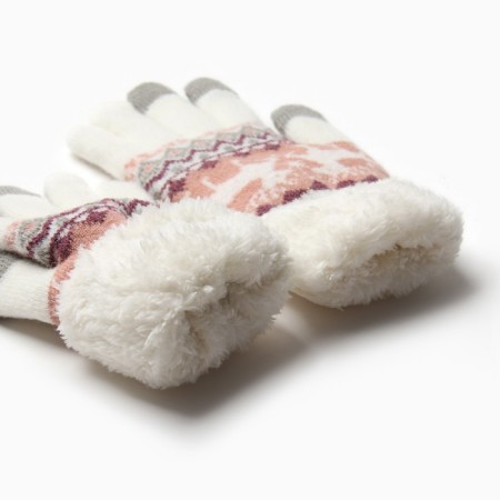 Female gloves at the lawsuit Minaku 22 cm white-2