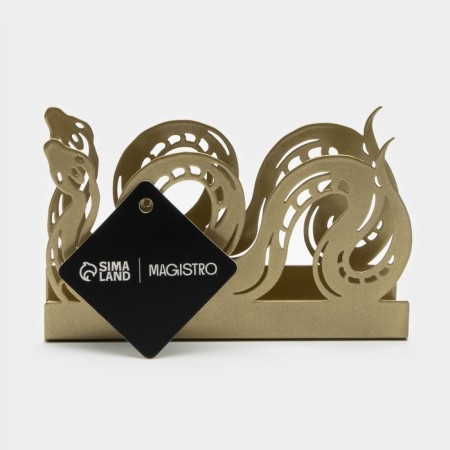 Magistro napkin "Snake", 14 × 4 × 8.5 cm, gold color-4