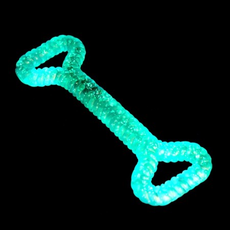Dog toy "Big Bone", glowing in the dark, massage, 32 x 11, blue-4
