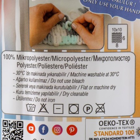 Yarn "Puffy fine color" 100% micropoliester 14.5m/100g (5945 Bel-SER-ROZ)-3