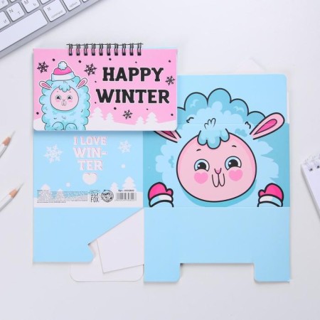 Casket - Happy Winter Lama house, + glider 50 sheets-8