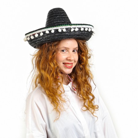 Carnival hat "Sombrero", black color-2