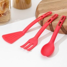 A set of kitchen supplies of the Glori Dolyan, 3 pcs, the color of the red