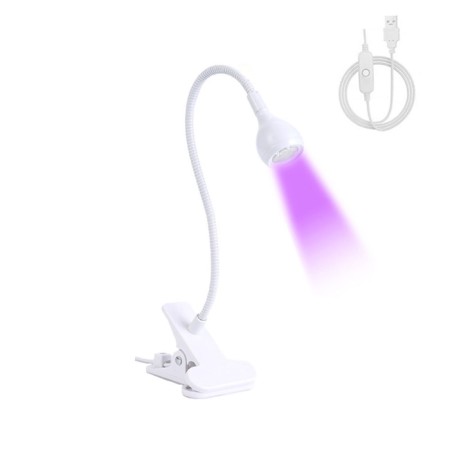 Lamp for gel varnish, led, in a clothespin, 1 diode, 3 watts, from USB