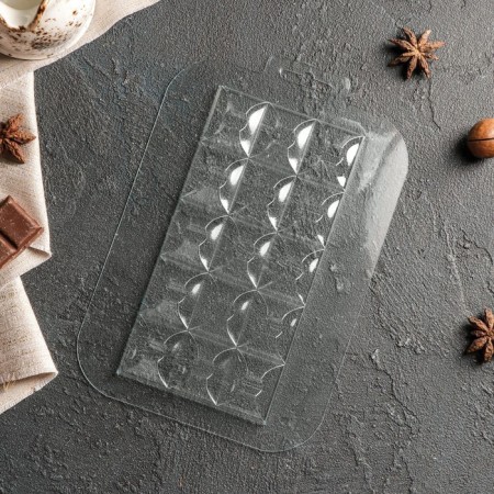 Form for chocolate and sweets “Night Kiss Tile”, 17 × 8.5 × 1 cm, the color is transparent-1