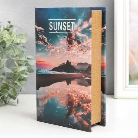 Safe Brush Tree leatherette "beautiful sunset" 21x13x5 cm-1