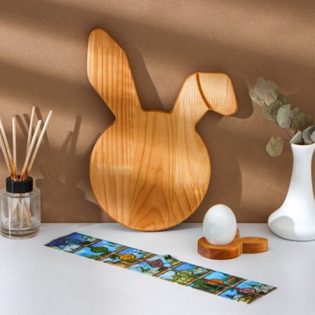 ADELICA Easter set, eggs A Hare 1 Cell, Serving Board, Thermonaclemes 7 pcs, Birch
