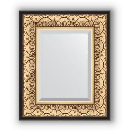 Mirror with fake in the baguette frame - Baroque gold 106 mm, 50 x 60 cm, evoForm