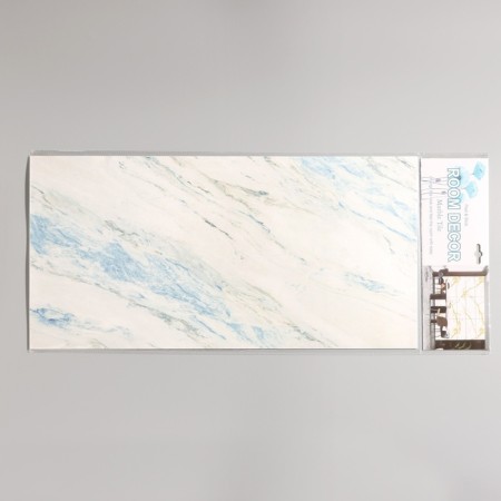 Self -adhesive panel 60*30cm marble white with blue-3