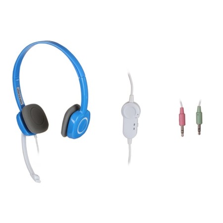 Headphones with the Logitech H150 microphone Blue/White 1.8m Pavers (981-000454)-1