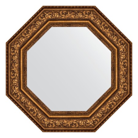 Mirror in the baguette frame, vignette aged bronze 109 mm, 65x65 cm