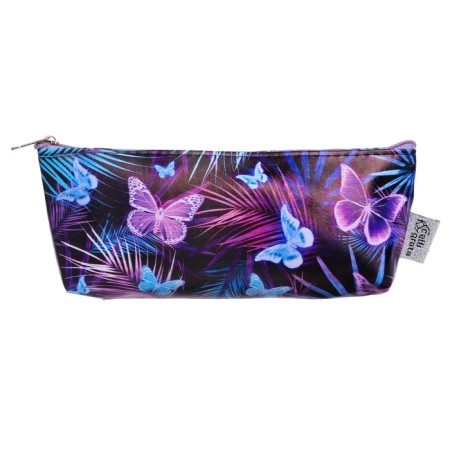 Penal soft 1 compartment, 80 x 190 x 40 mm, voluminous, artificial leather, "fly like a butterfly"-3