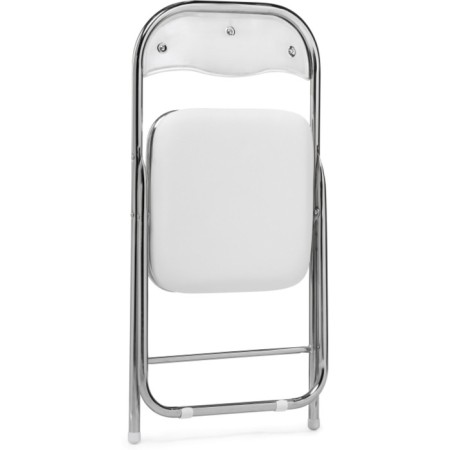 Fold 1 Metal Carcass chair, metal/eco -leather, chrome/white 43x40x77 cm-4