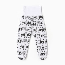 Sliders on a wide elastic band, white color/pandas, height 74 cm