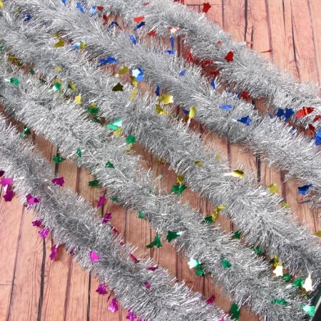 Tinsel "aquamarine" bells, D-6 cm, 200 cm, mix