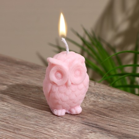 Candle "Owl" 5x5x6 cm, soy wax mix-1