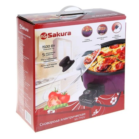 Electric pan Sakura SA-7712V, 1500 W, D = 32, depth 9 cm-4