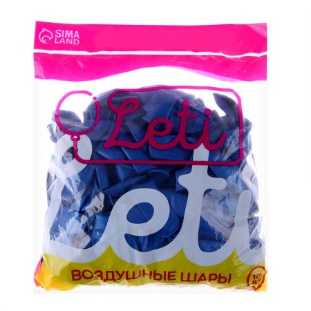 Latex ball 12 ", metal, set 100 pcs., Blue color-3