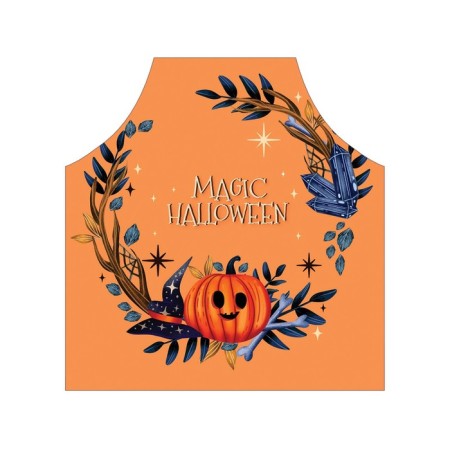 Apron kitchen with a “magic Halloween” photo print, adjustable, size OS-2