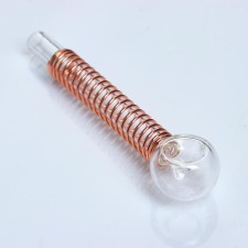 Smoking tube, 2.5 x 12.8 cm, golden