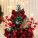 Christmas tree decor "Festive" bow Cell flower, 13x28 cm, red