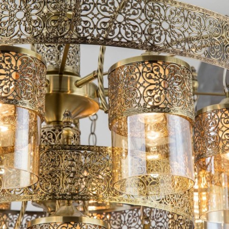 Suspended chandelier Citilux "emir" CL467193, 9x75W, E27, brown color-5