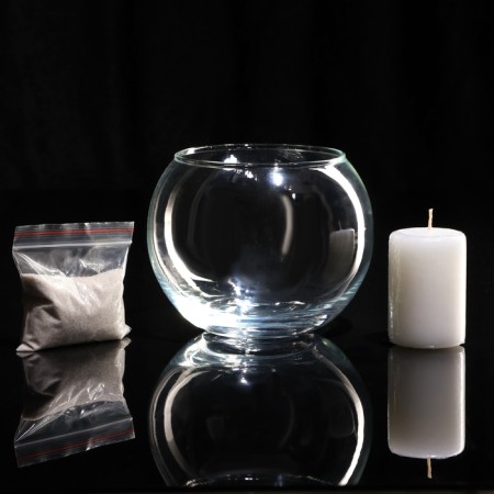 VAZA-Sub-Great "Classic" with a white candle, 12 × 10 cm, 9 hours, ball, glass-2