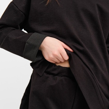 Kidsa (sweatshirt, trousers) minku color black, height 146 cm-3