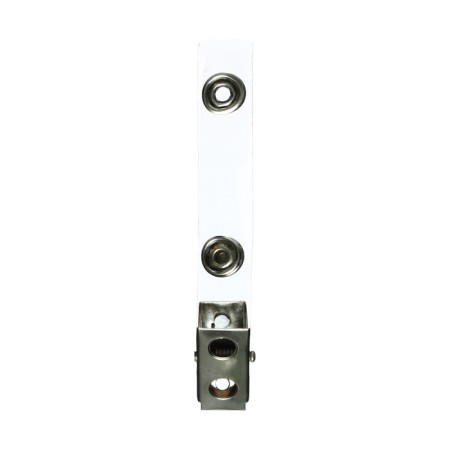 Metal clothing for badge, with a plastic loop, on the button