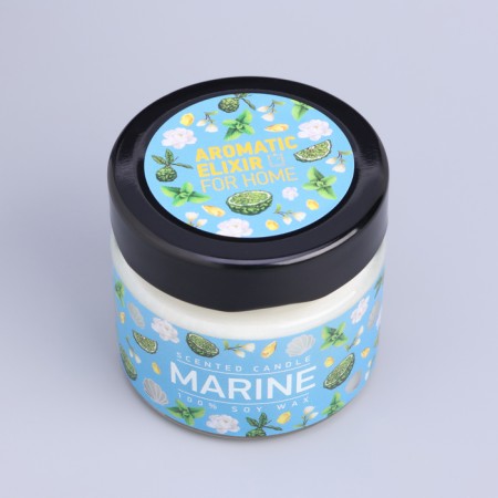 Aromatic candle in the bank "Sea Water", owl wax, 80 g-8