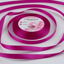 Satin tape, 10 mm × 23 ± 1 m, cold raspberry # 95