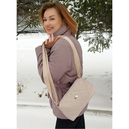 Melodia bag Latte quilted fabric-5