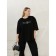 Female T-shirt, size 72-74, black color