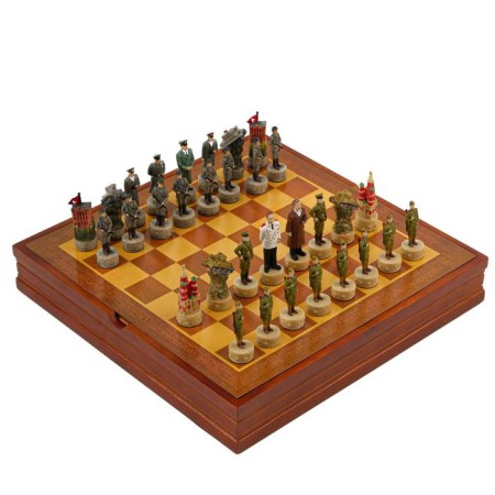 Chess souvenir "victorious", h king-8 cm, h Paraks-6.3 cm, 36 x 36 cm-1