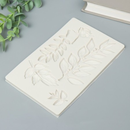 Mold Silicon "leaves and twigs" 5 objects 1x19.6x12.3 cm-1