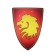 Wooden triangular shield "Leo head"