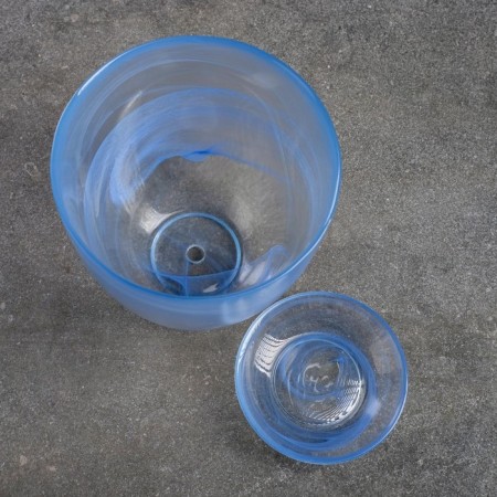 Flower pot with the pallet "Harmony", blue 2 l-3