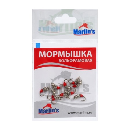 Mormyshka Wolfram Marlin’s Murash No. 2, 3.5 mm, 0.65 g, color nickel, 10 pcs-1
