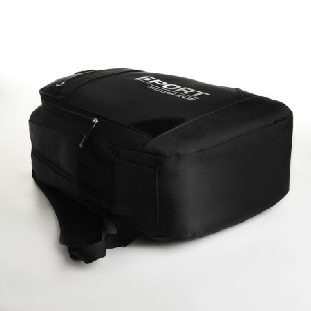 Young backpack from textiles on lightning, 4 pockets, black color-4