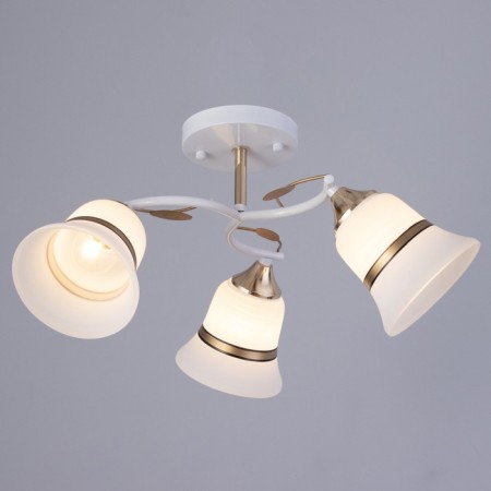 Elena chandelier 3x60W E27 white/gold 45x45x23cm-1