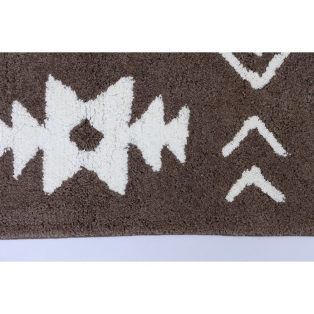 Arya Home Norris bathroom mat, size 50x80 cm, brown color, white-2