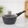Bucket "granite star", 1.7 l, removable handle, glass cover, anti -stick coating, black color