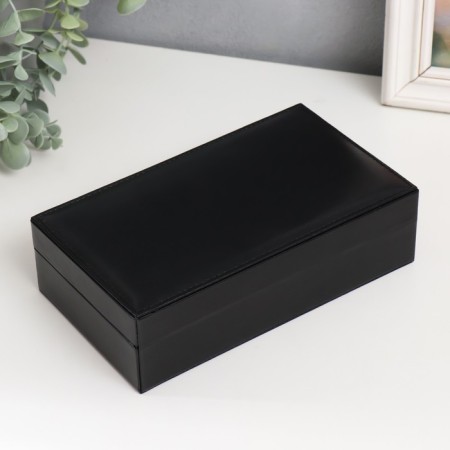 Casket to the leatherette for jewelry "Black matte" 6.5x12.6x21 cm-4