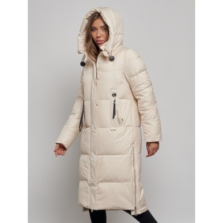Coat insulated winter female, size 44, color light-beige-5