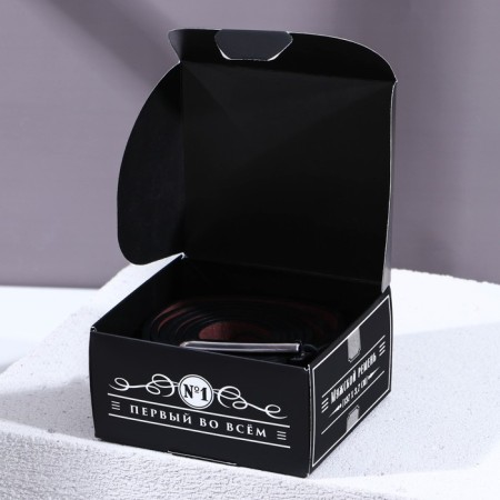 Male belt "Cool man", leatherette, black color-4