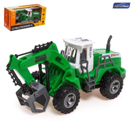 Excavator inertial "Stroykhnika", lighting effects, mobile parts, green color