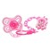 Nipple set - a dummy with a holder, SL, CL +6 months, with a cap “Butterfly”, pink